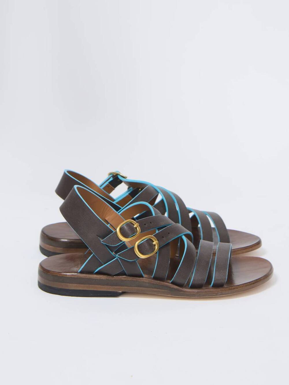 NEW CALLEEN CORDERO women's ricciani sandal in brown/blue